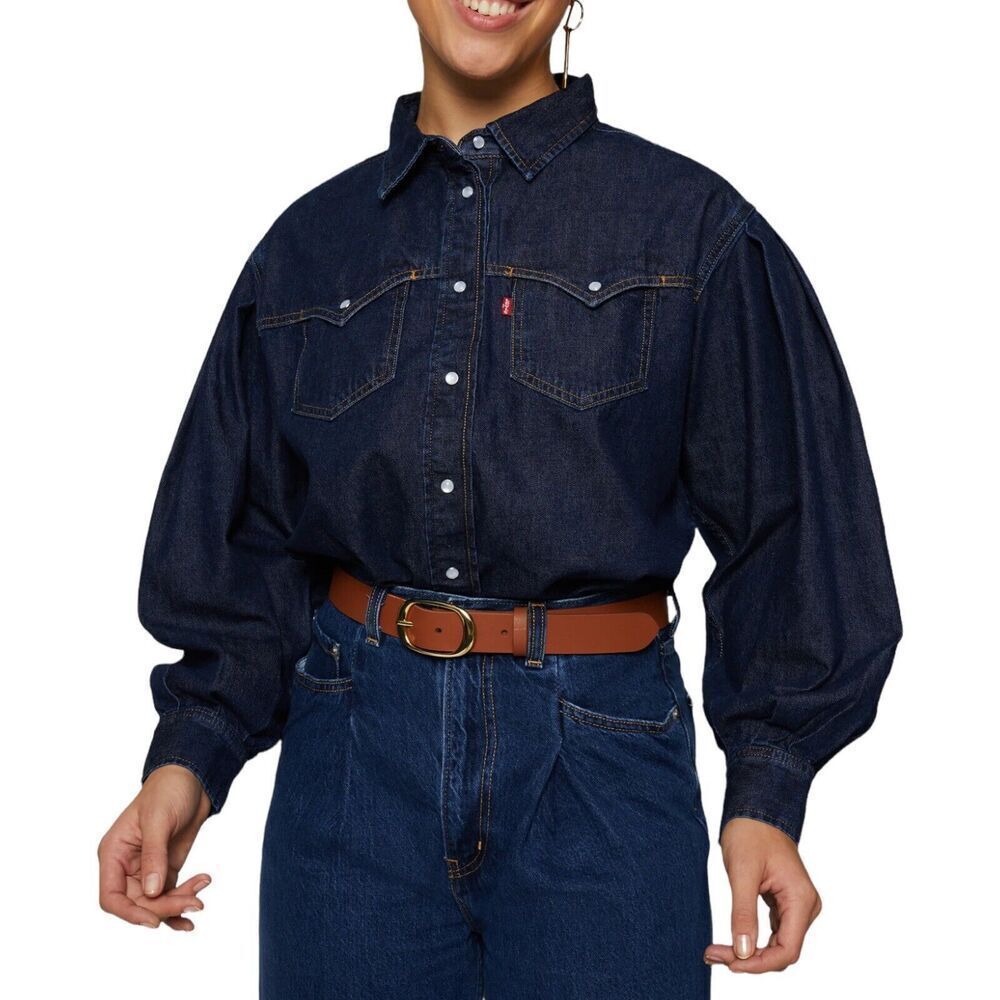 Levis Shirt WMNS XL Payton Western Denim Pearl Snap Rodeo Cowboy Jean Ranch LS